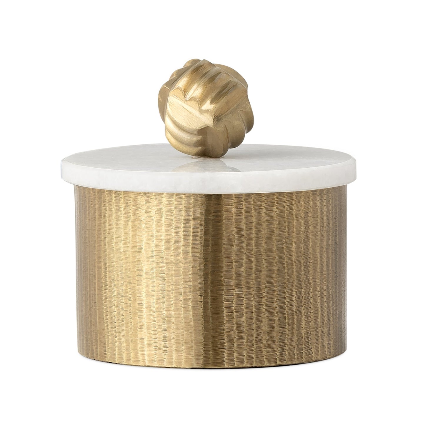 Tomar Antique Brass Ribbed Canister - 5.5 Inch Tall