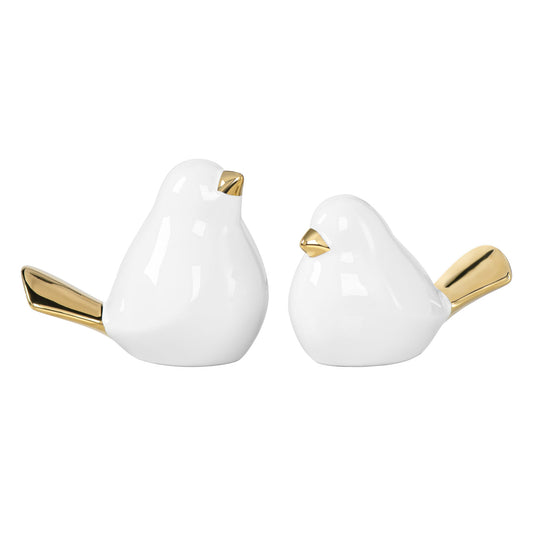Finch Gold Tipped 2 Piece Decor Sculpture Set
