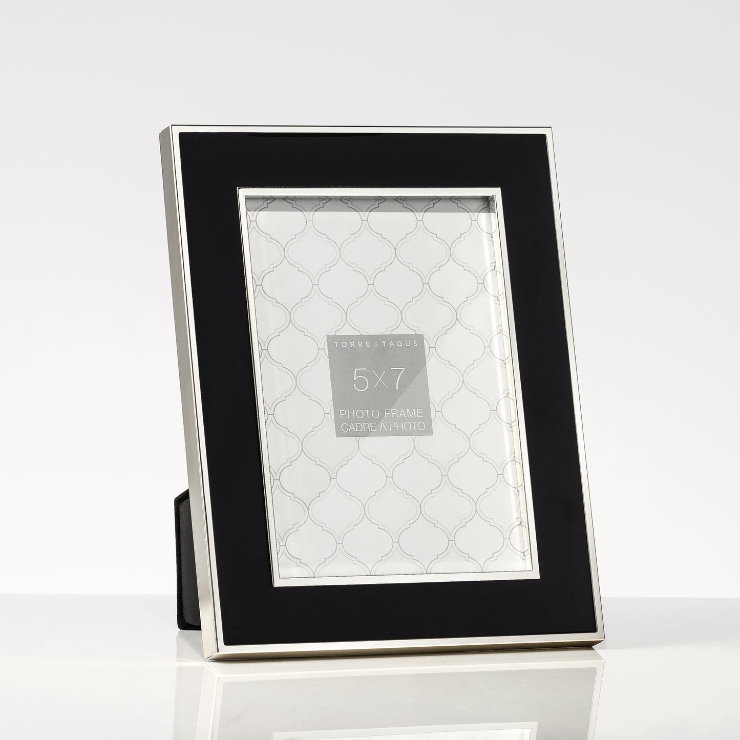 Regis Gold Trim Enamel + Metal 5x7 Inch Photo Frame - Black