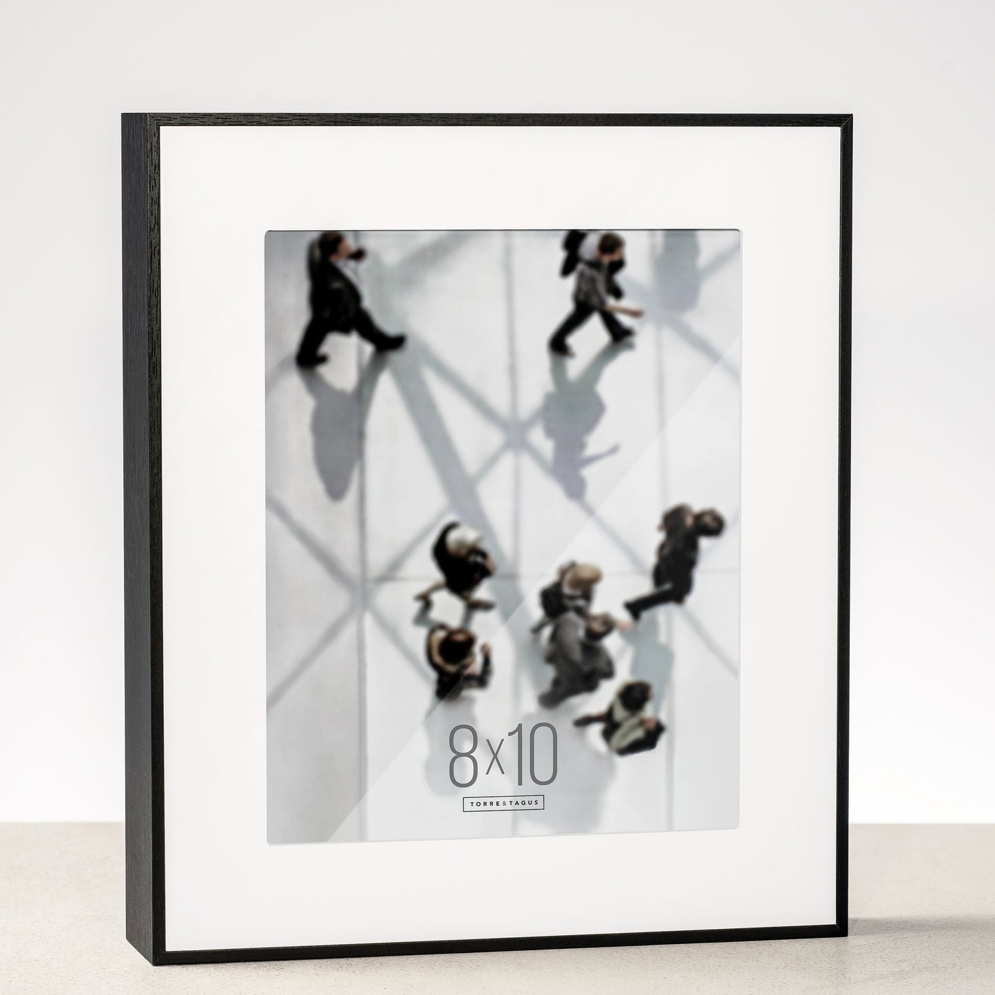 Boulevard Black Veneer Photo Frame with Matte - 8x10 Inch