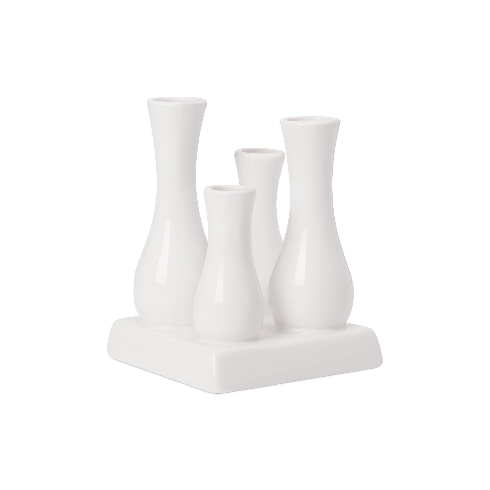 Multi Tube Square White Ceramic Urn Vase