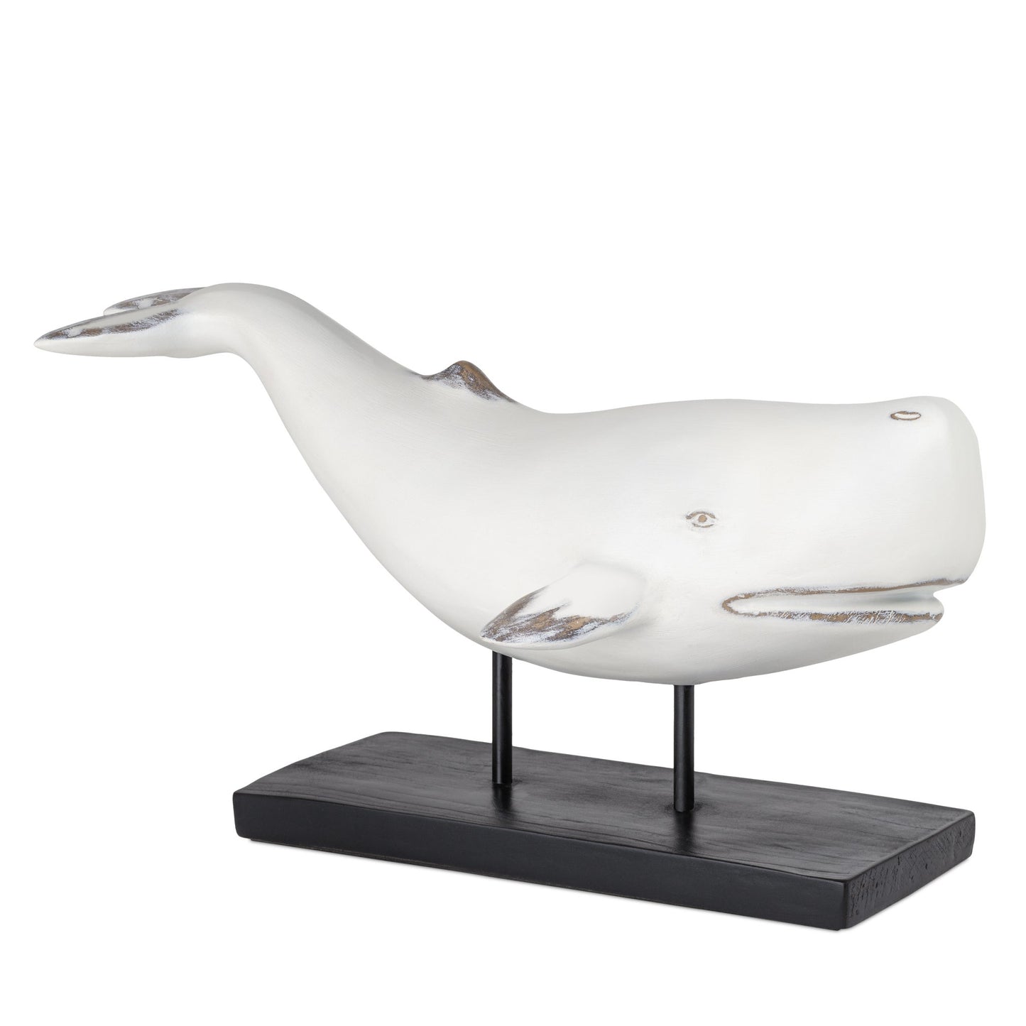 Whale Resin Decor Statue - White