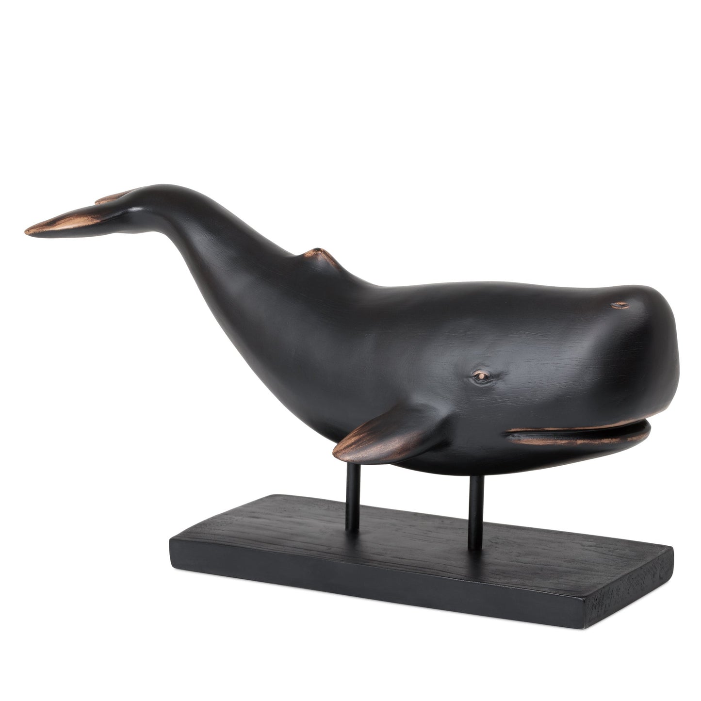 Whale Resin Decor Statue - Brown