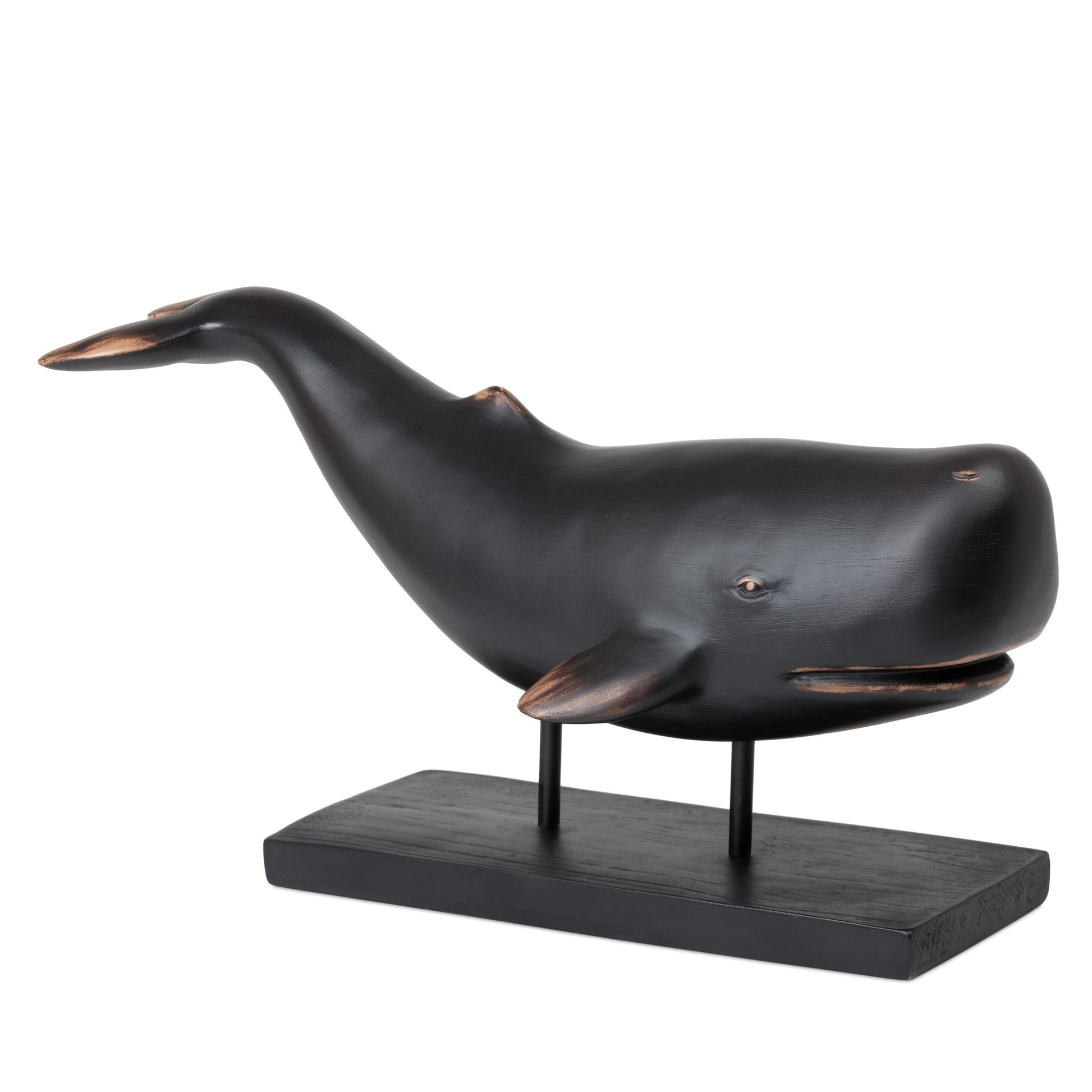 Whale Resin Decor Statue - Brown