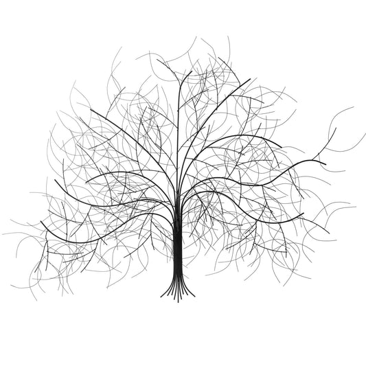 Tree Silhouette 35 x 30 Inch Metal Wall Decor