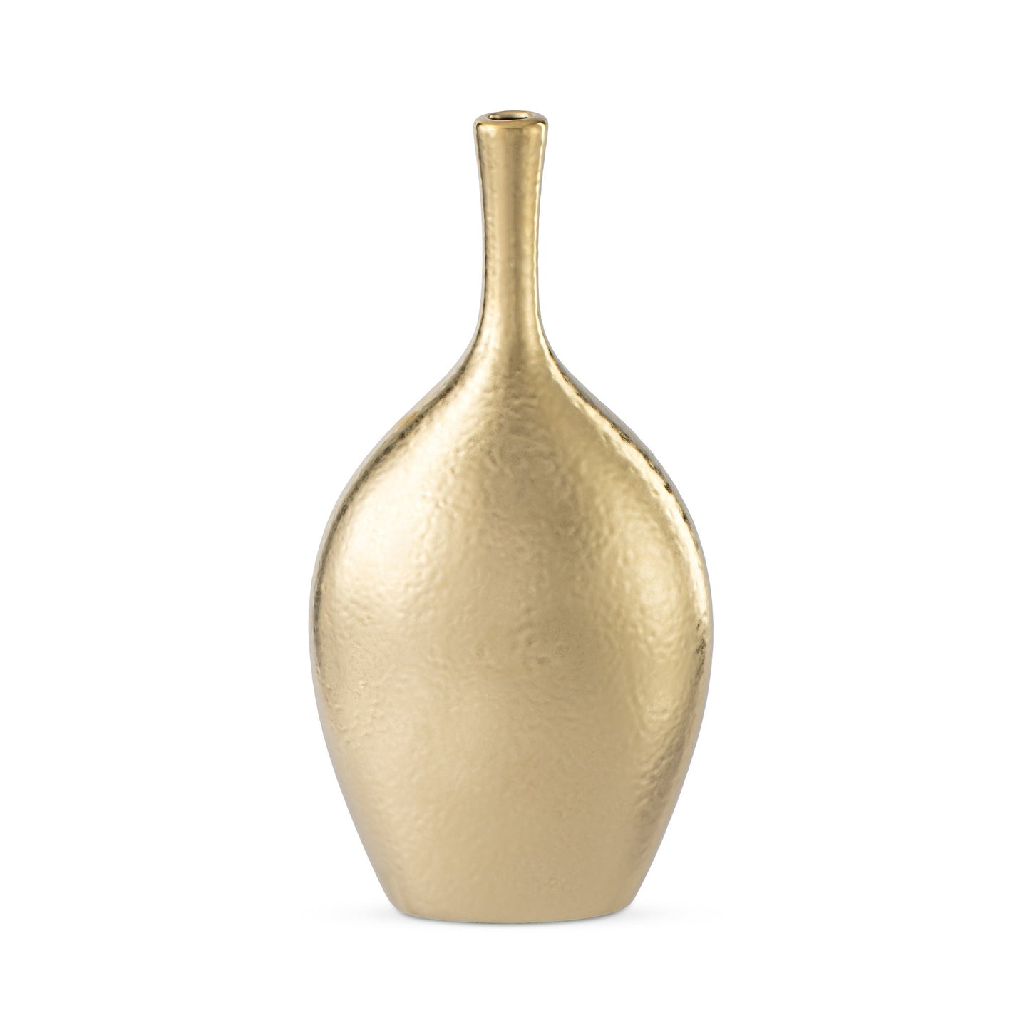 Lilo Gold Dimpled Ceramic Vase - 8.75 Inch Tall
