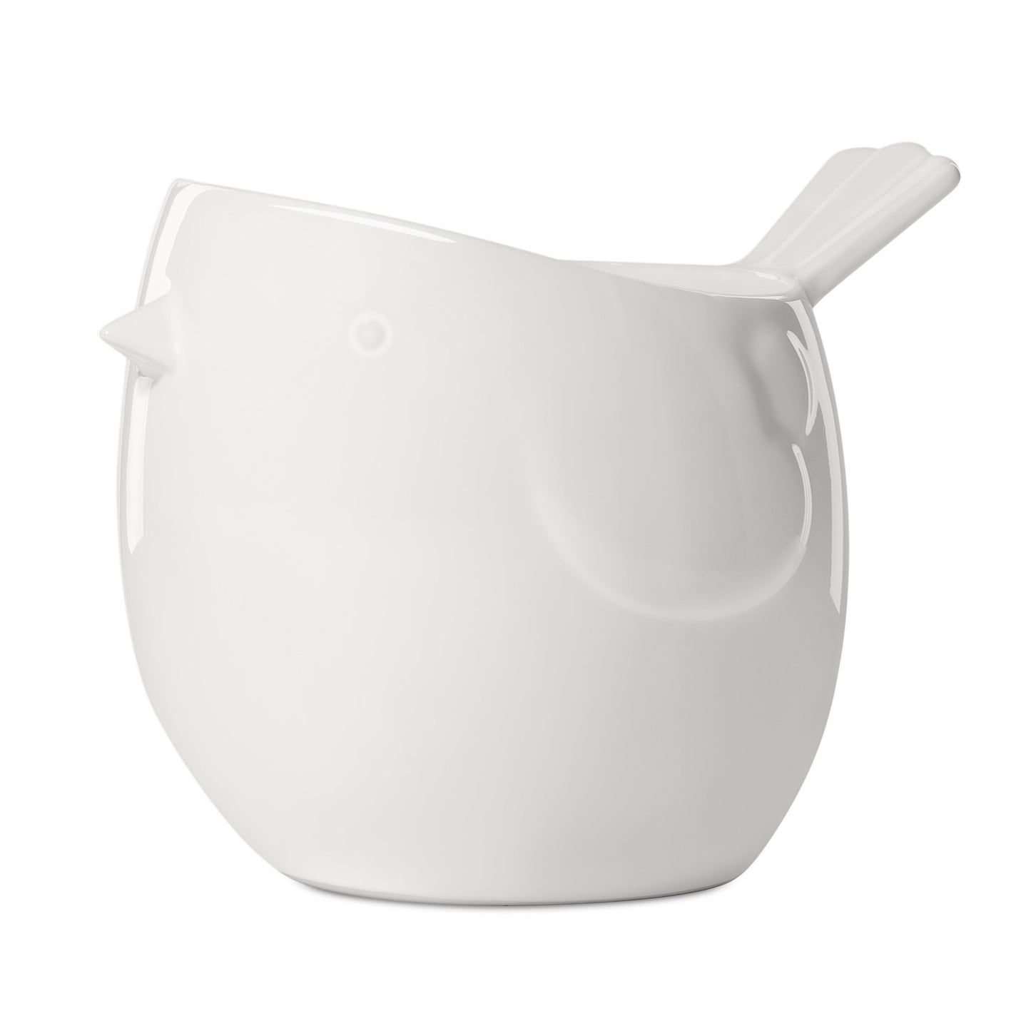 Finch Bird Ceramic Drop Pot Planter - White