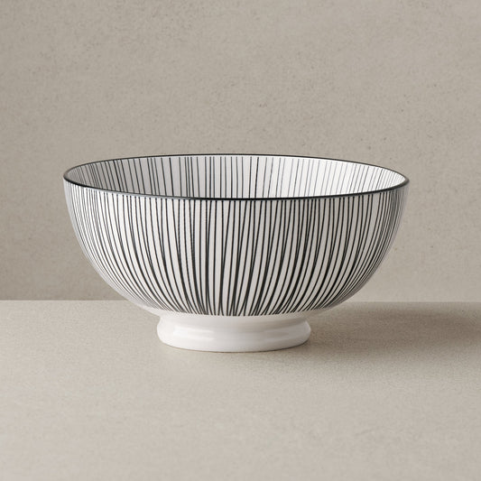 Kiri Porcelain 56 oz 8 Inch Diameter Bowl - Black Line