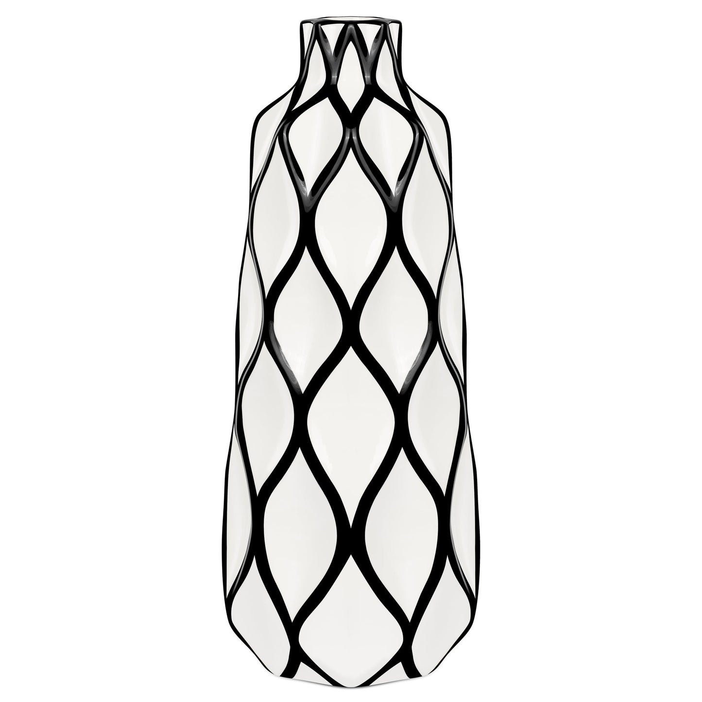 Abstract Lattice Outline Ceramic Vase - 15.5 Inch Tall