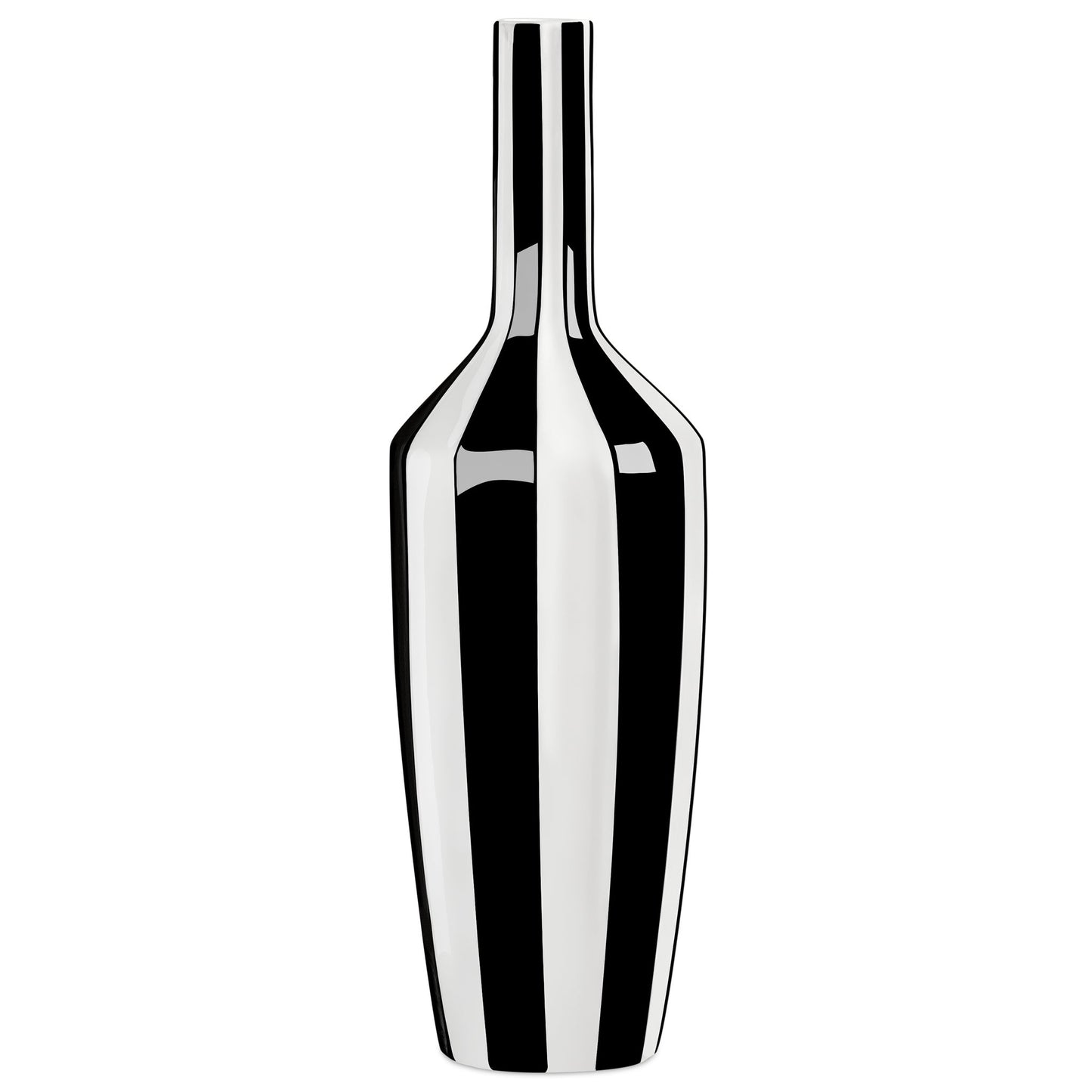Abstract Black Band 15 Inch Tall Ceramic Vase