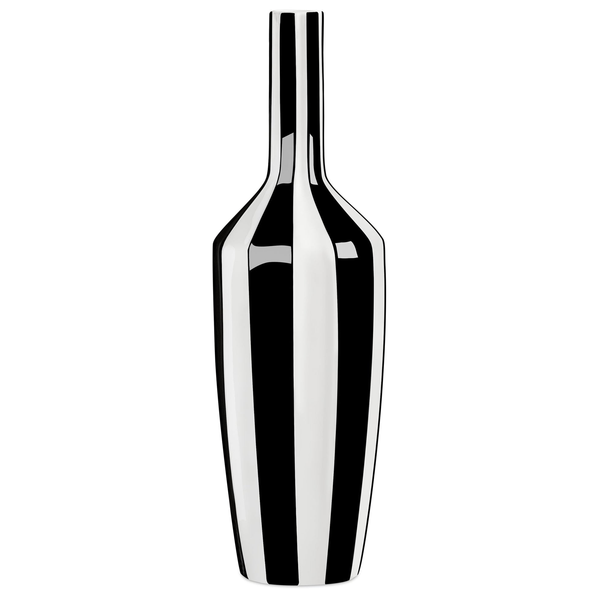 Abstract Black Band 15 Inch Tall Ceramic Vase