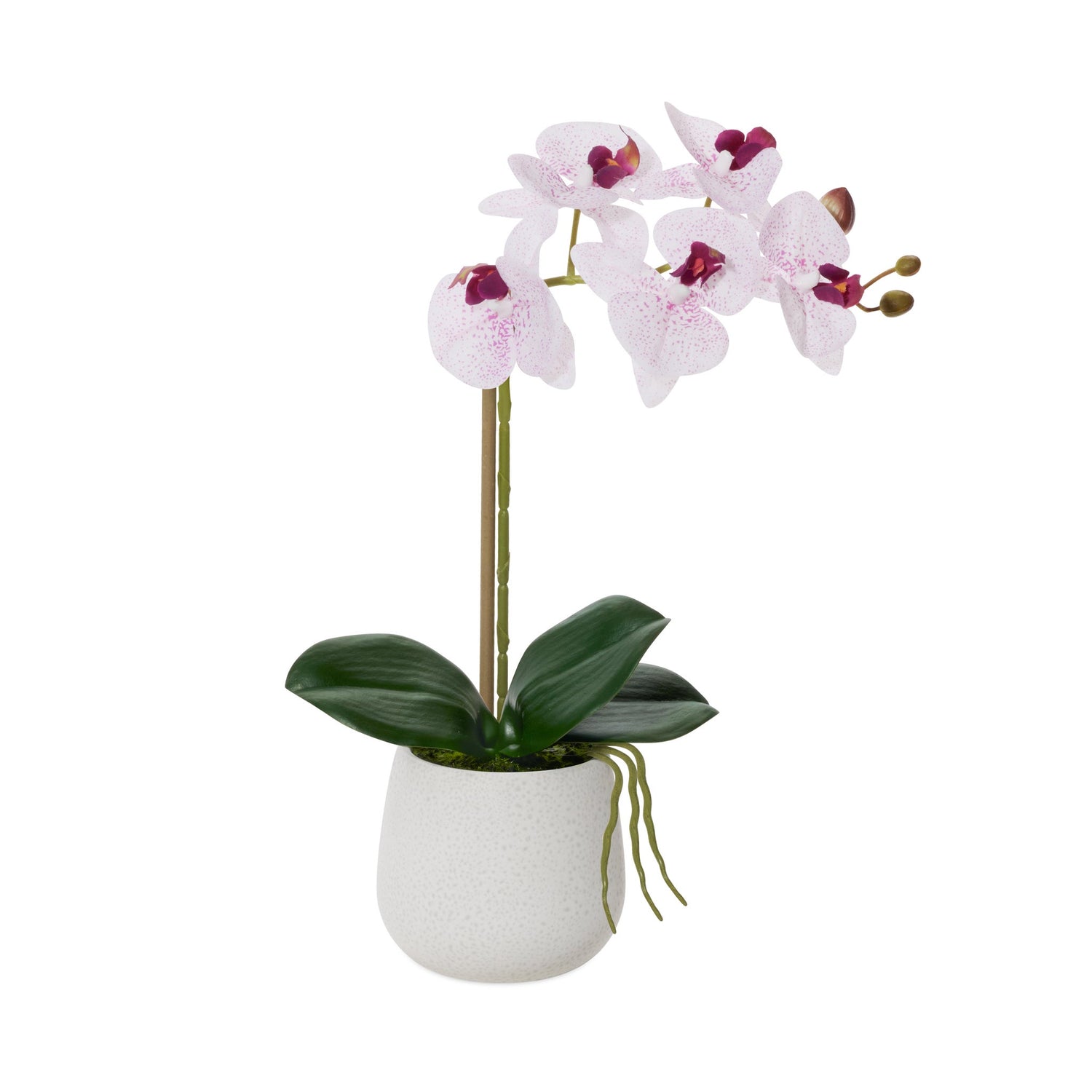 Phalaenopsis Potted 15 Inch Faux Single Stem Orchid - Pink