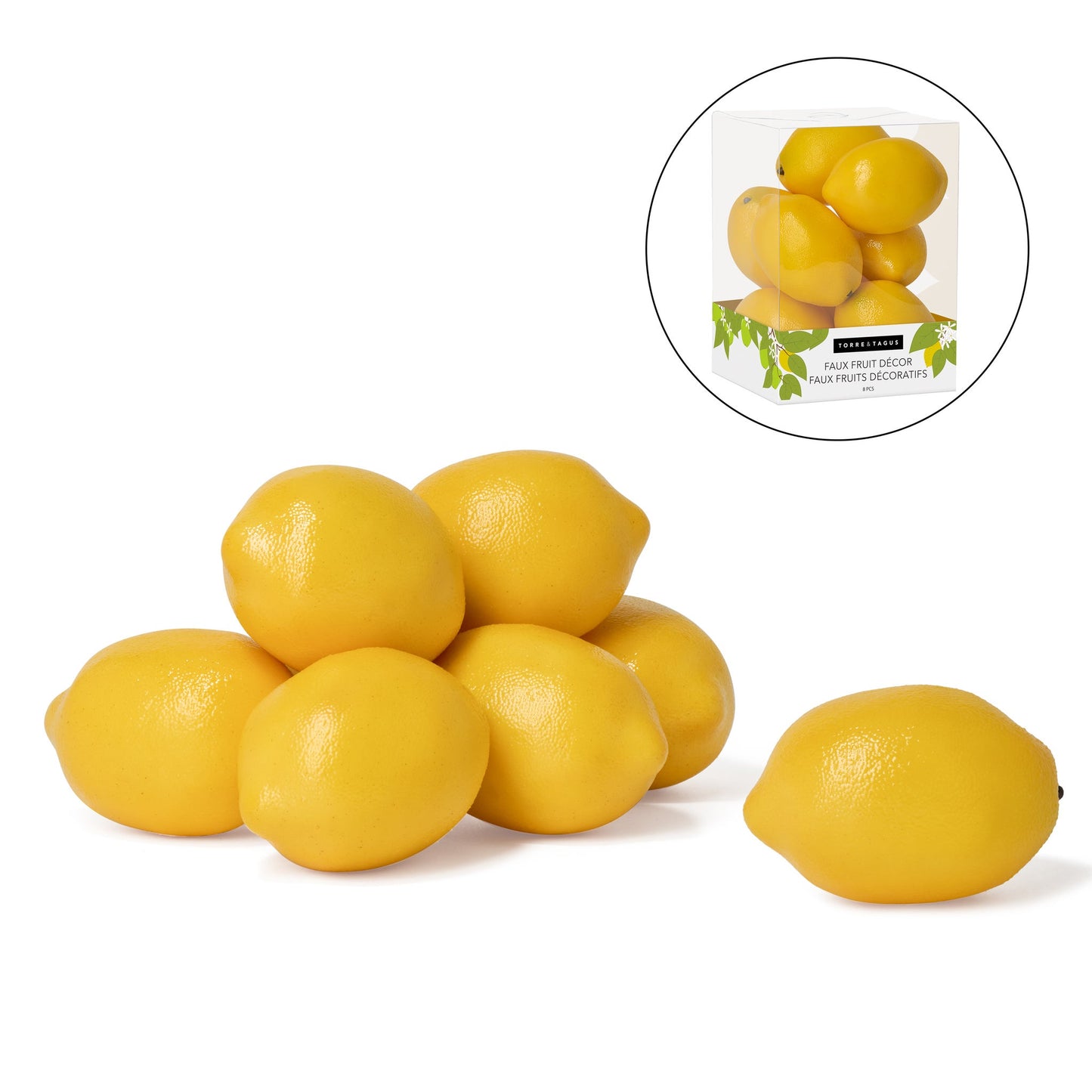 Orchard 8 Piece Faux Fruit Decor Set - Lemons