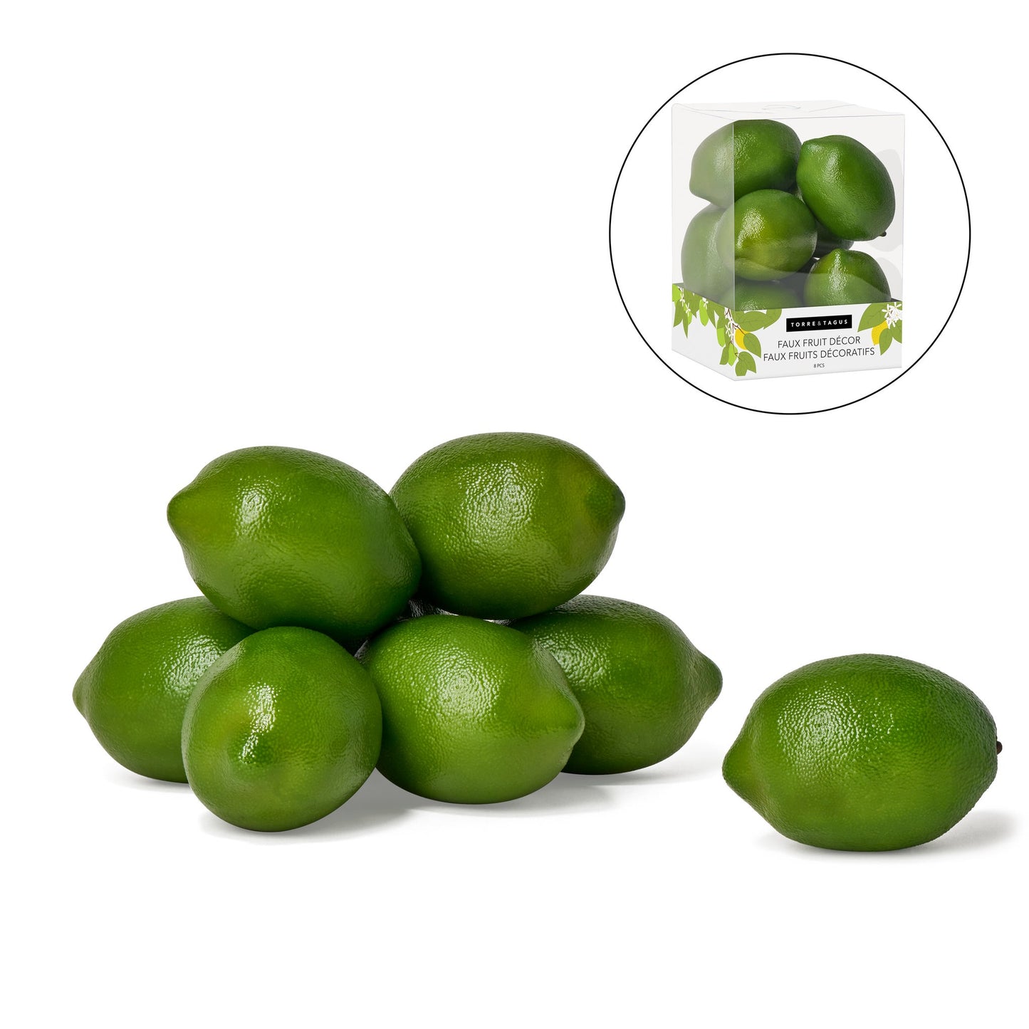 Orchard 8 Piece Faux Fruit Decor Set - Limes