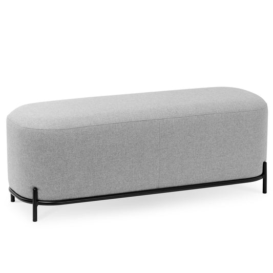 Pender Pin Leg Upholstered Long Bench - Grey (48 x 18 Inches)