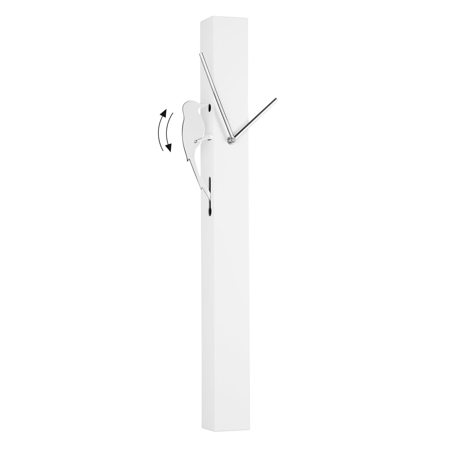 Woodpecker 25.75 Inch Tall Motion Bird Clock - White
