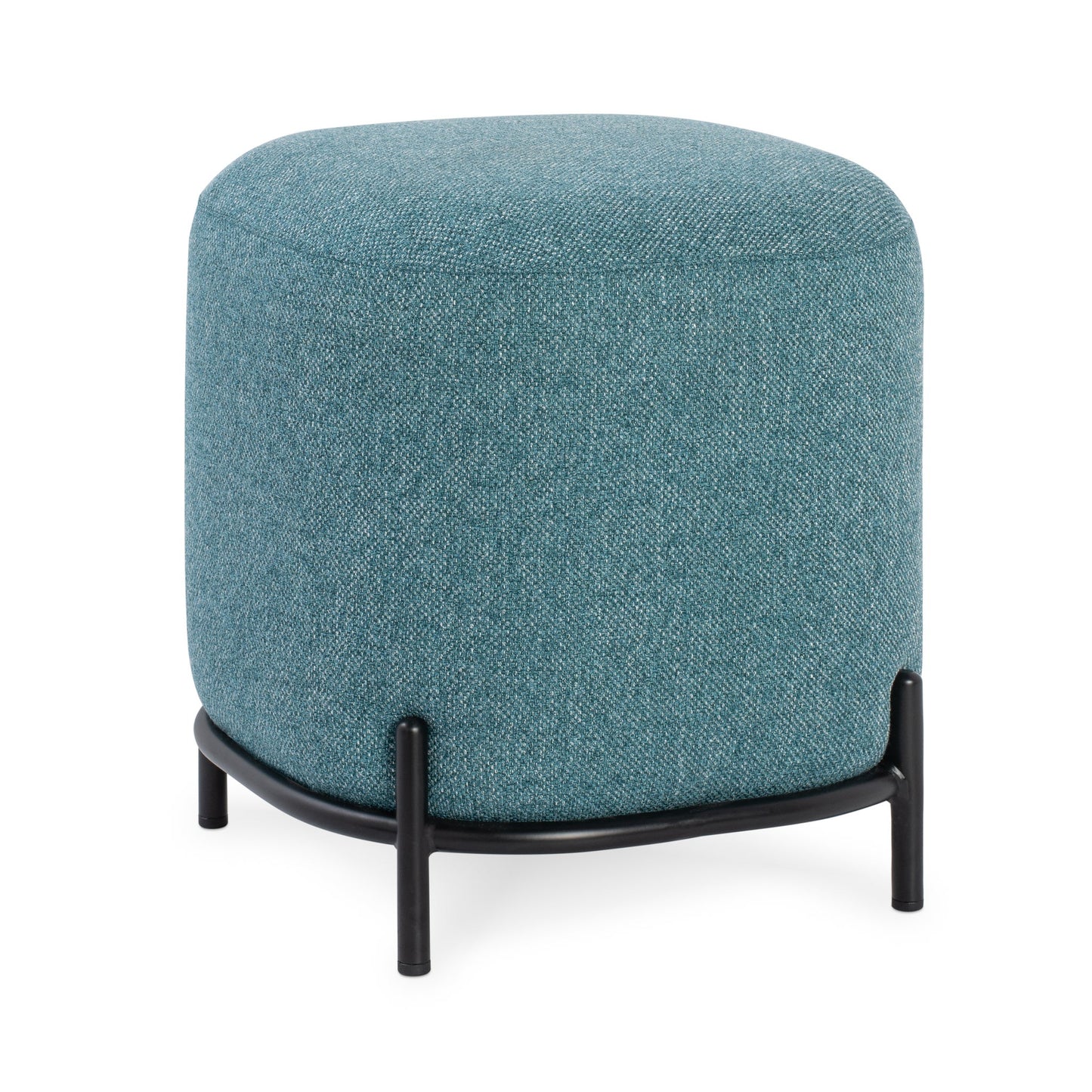 Pender Pin Leg Upholstered Ottoman Stool (17 x 18 Inches) - Blue
