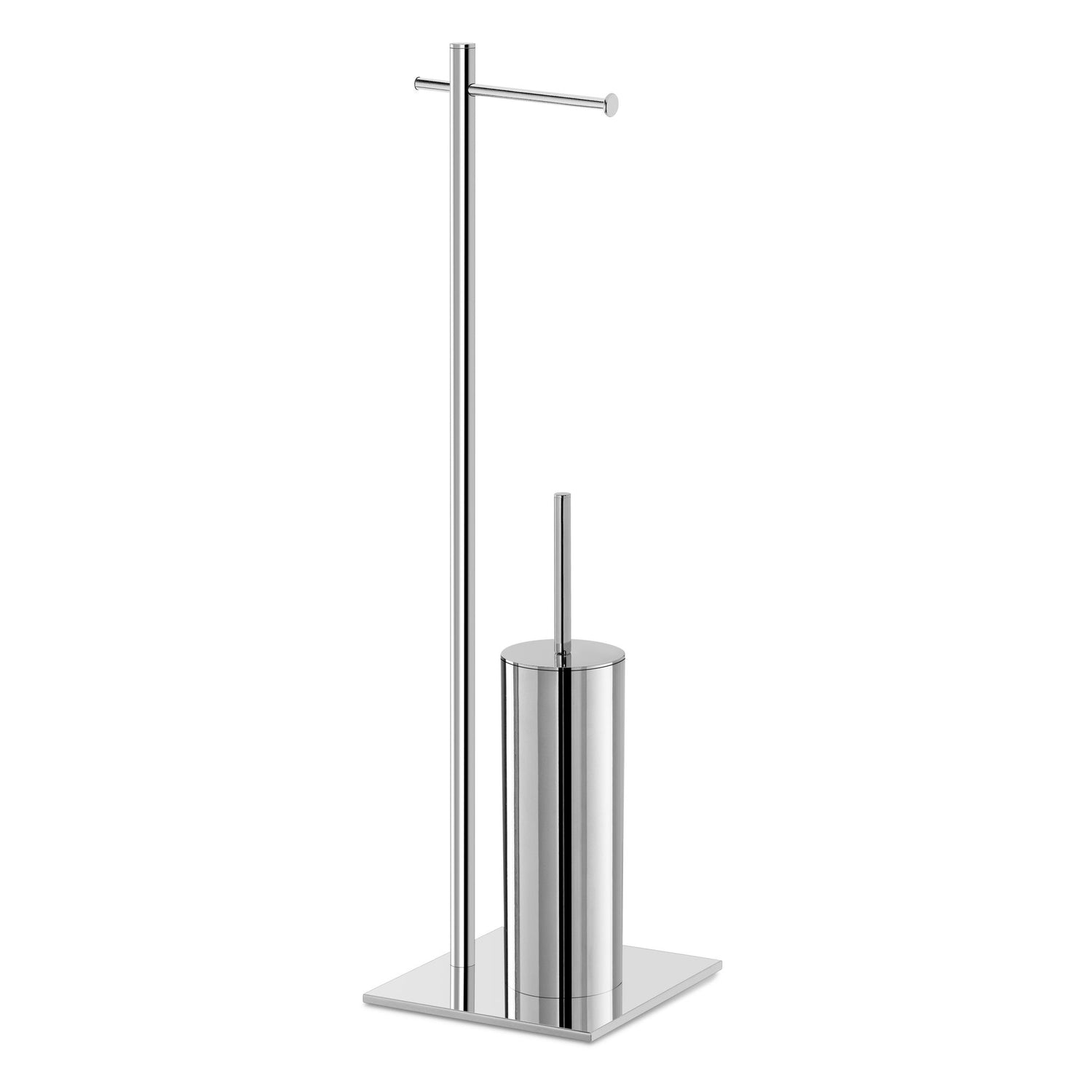 Vero Chrome Standing Toilet Paper And Brush Holder