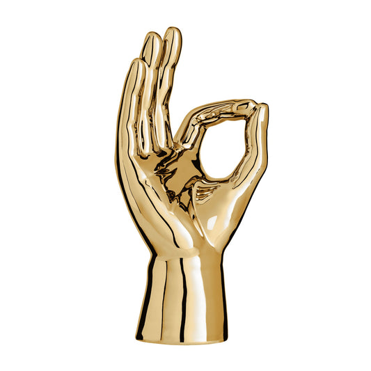 Gesture Hand 10h" Gold Ceramic Decor Sculpture - Ok