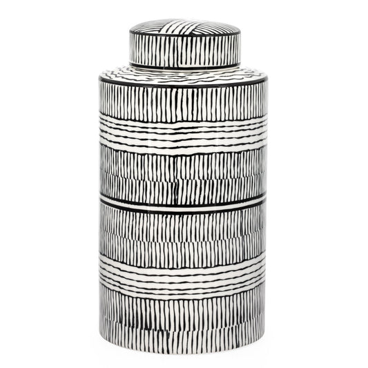 Takara Pattern 11.5 Inch Tall Ceramic Decorative Canister