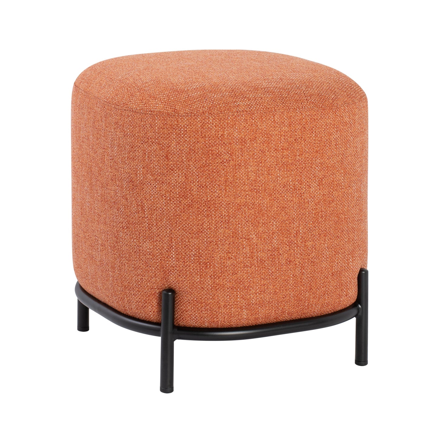 Pender Pin Leg Upholstered Ottoman Stool (17 x 18 Inches) - Orange