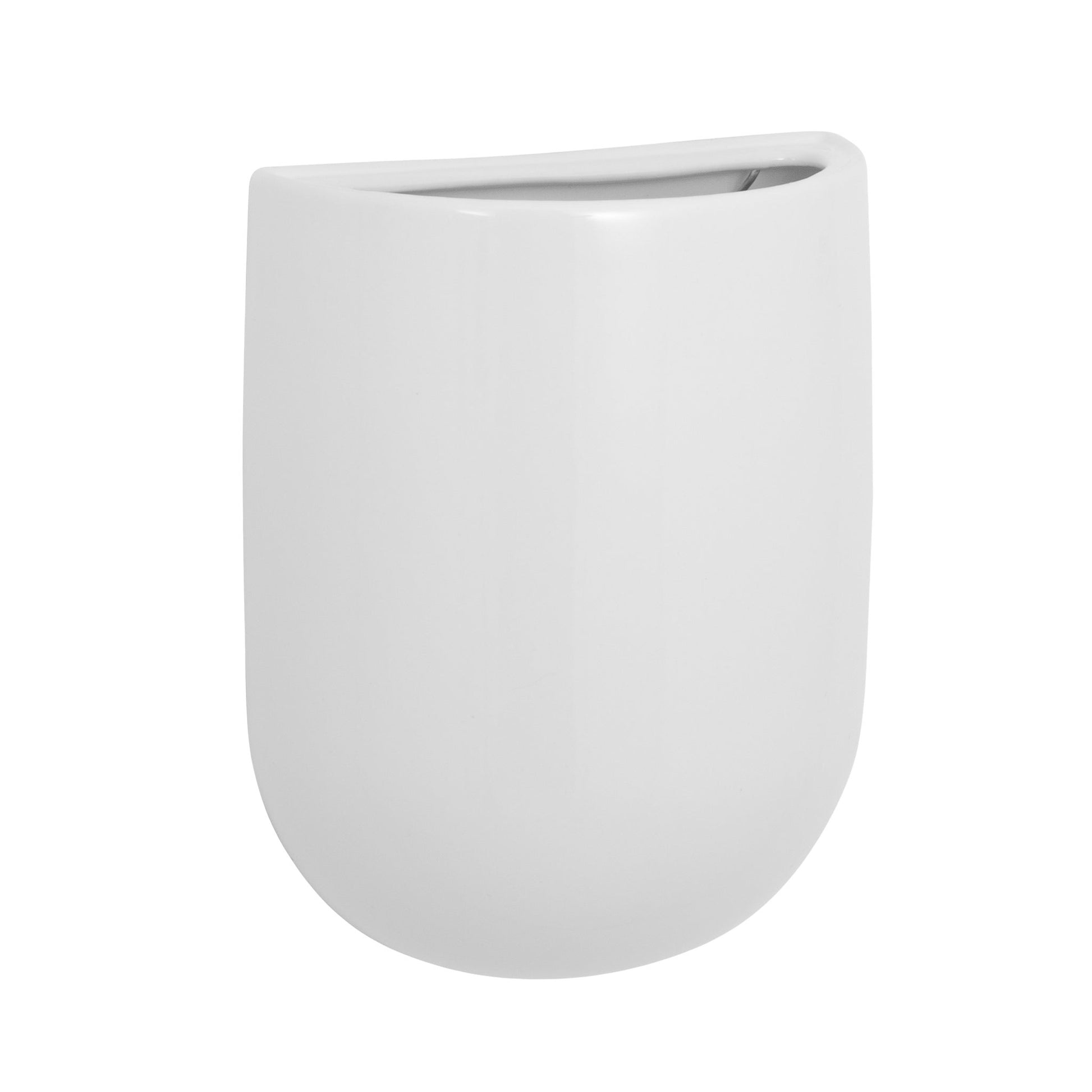 Centra Ceramic 6 x 3 x 7.5h Inch Wall Vase Planter - Tall White