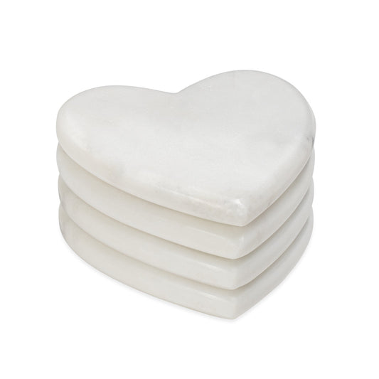 Marble Heart 4 Piece 4 Inch Coaster Set