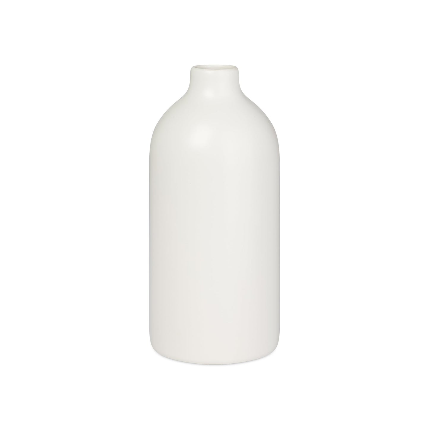 Komi Ceramic Bottle Vase - 8 Inch Tall - White