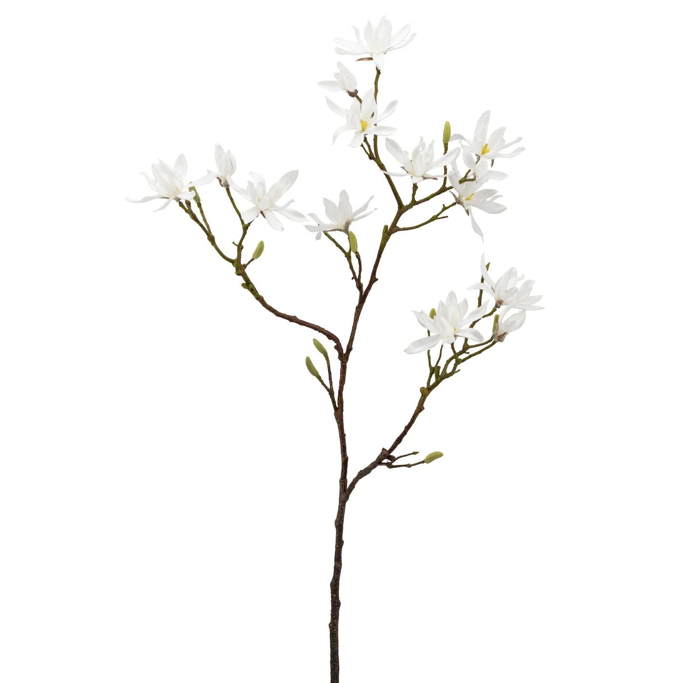 Japanese Magnolia 46 Inch Length Faux Multi Bloom Spray Stem - White