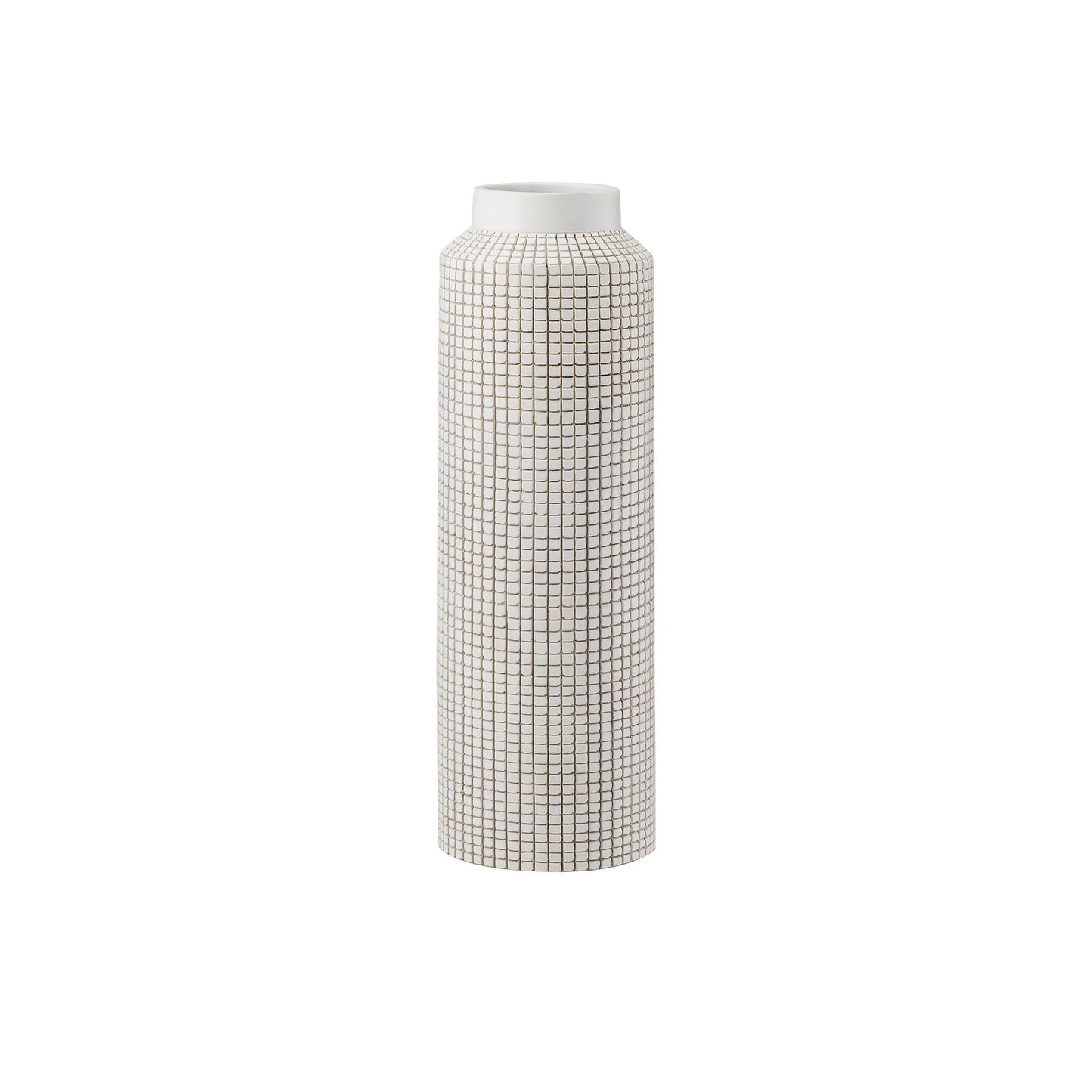 Allic Grid Carved Resin Vase - 16.5 Inch Tall