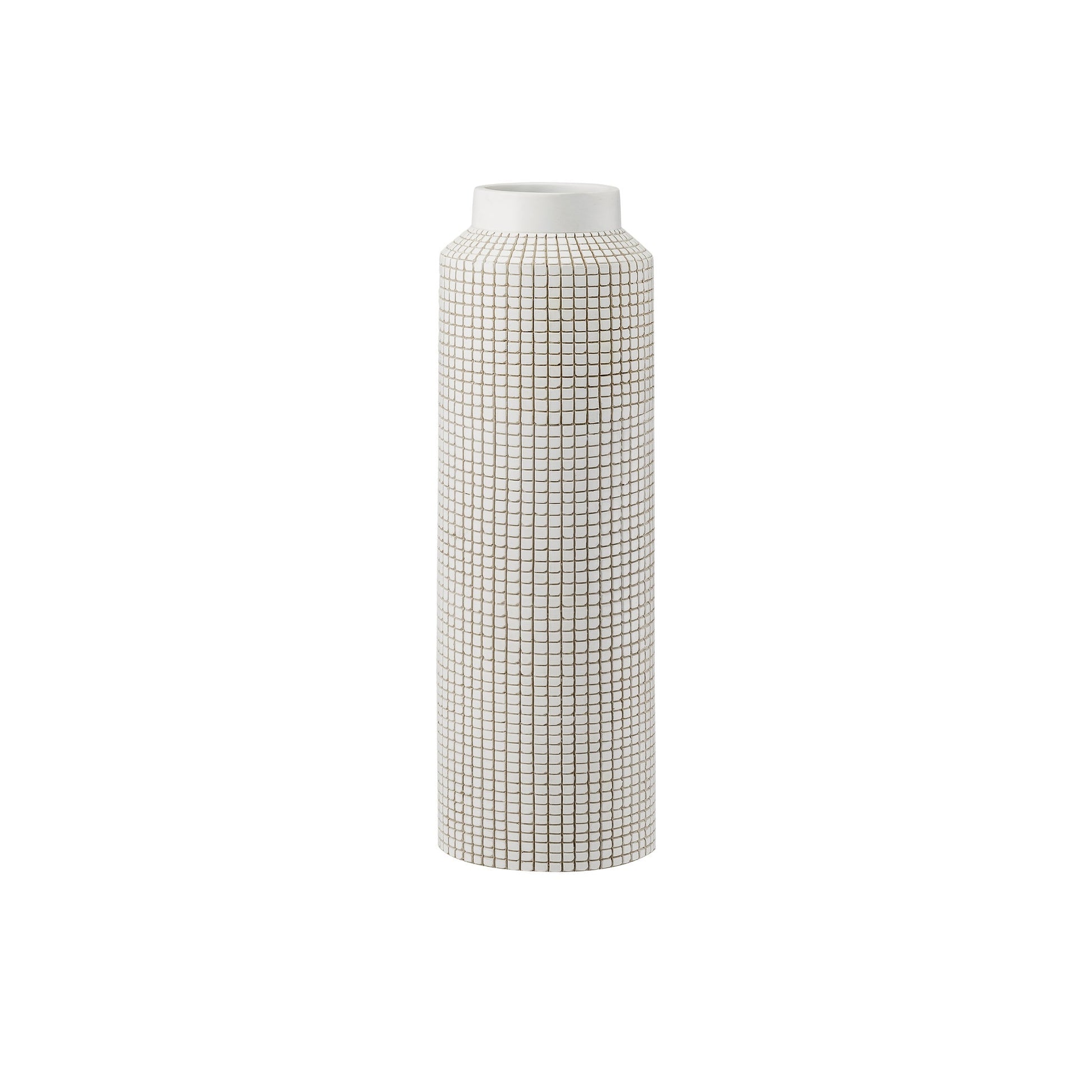 Allic Grid Carved Resin Vase - 16.5 Inch Tall
