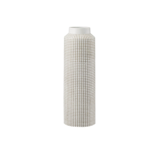 Allic Grid Carved Resin Vase - 16.5 Inch Tall