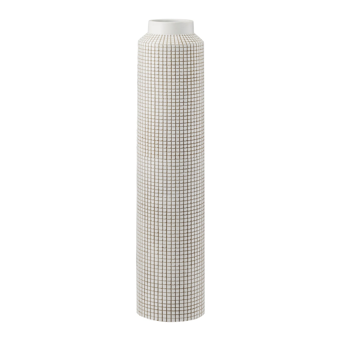 Allic Grid Carved Resin Vase - 25 Inch Tall