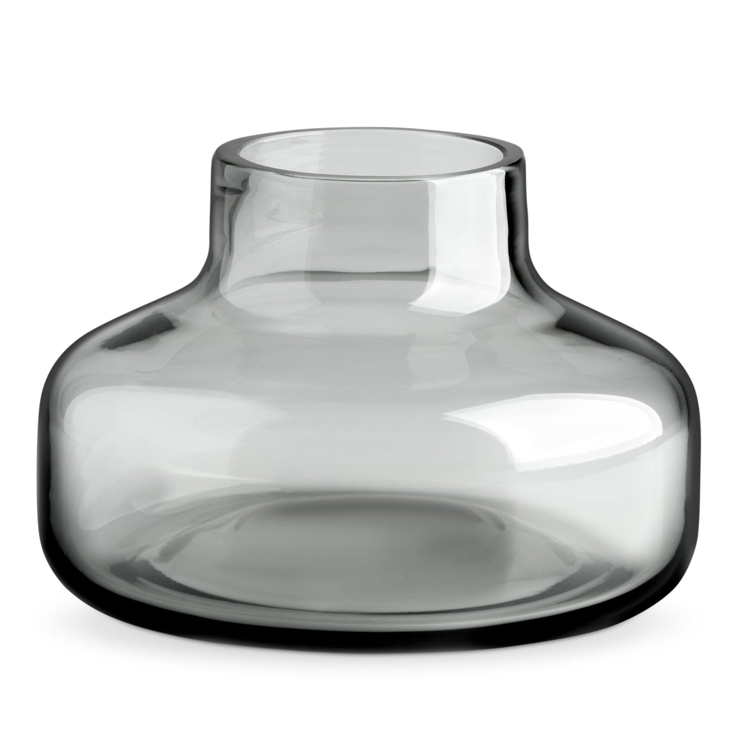 Beau Mini Bottle 4 Inch Tall Wide Glass Vase - Smoke