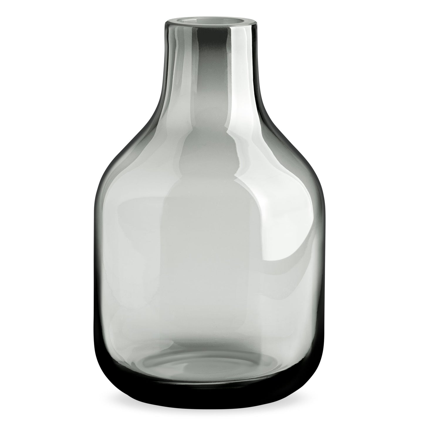 Beau Mini Bottle Glass Vase - 8 Inch Tall - Smoke