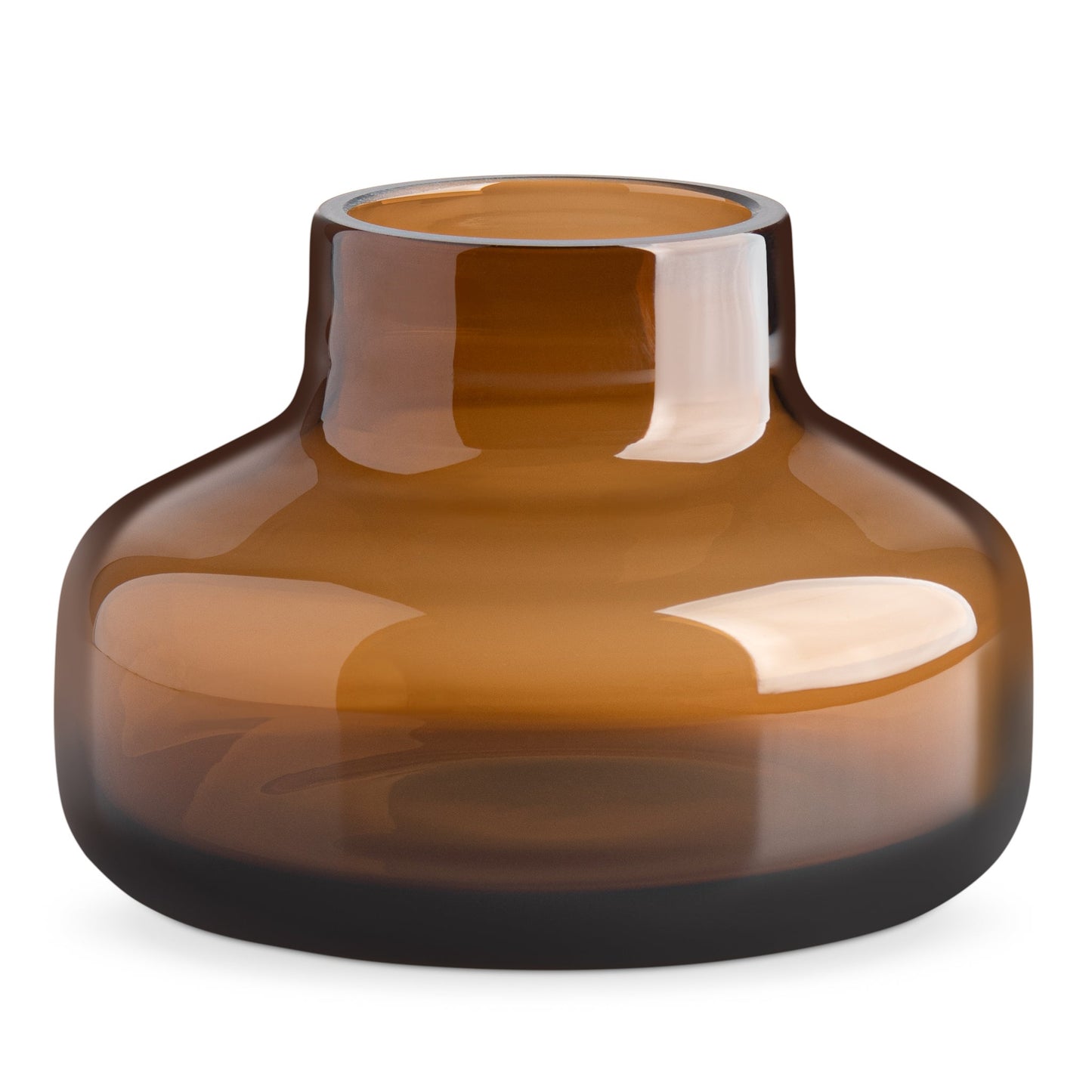 Beau Mini Bottle 4 Inch Tall Wide Glass Vase - Brown