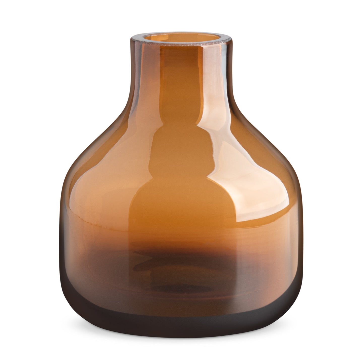 Beau Mini Bottle Glass Vase - 5 Inch Tall - Brown