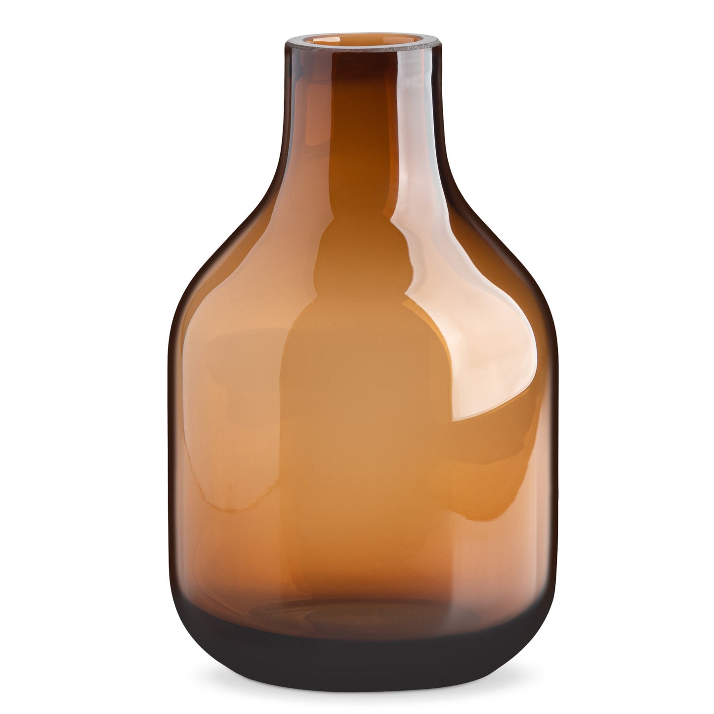 Beau Mini Bottle Glass Vase - 8 Inch Tall - Brown