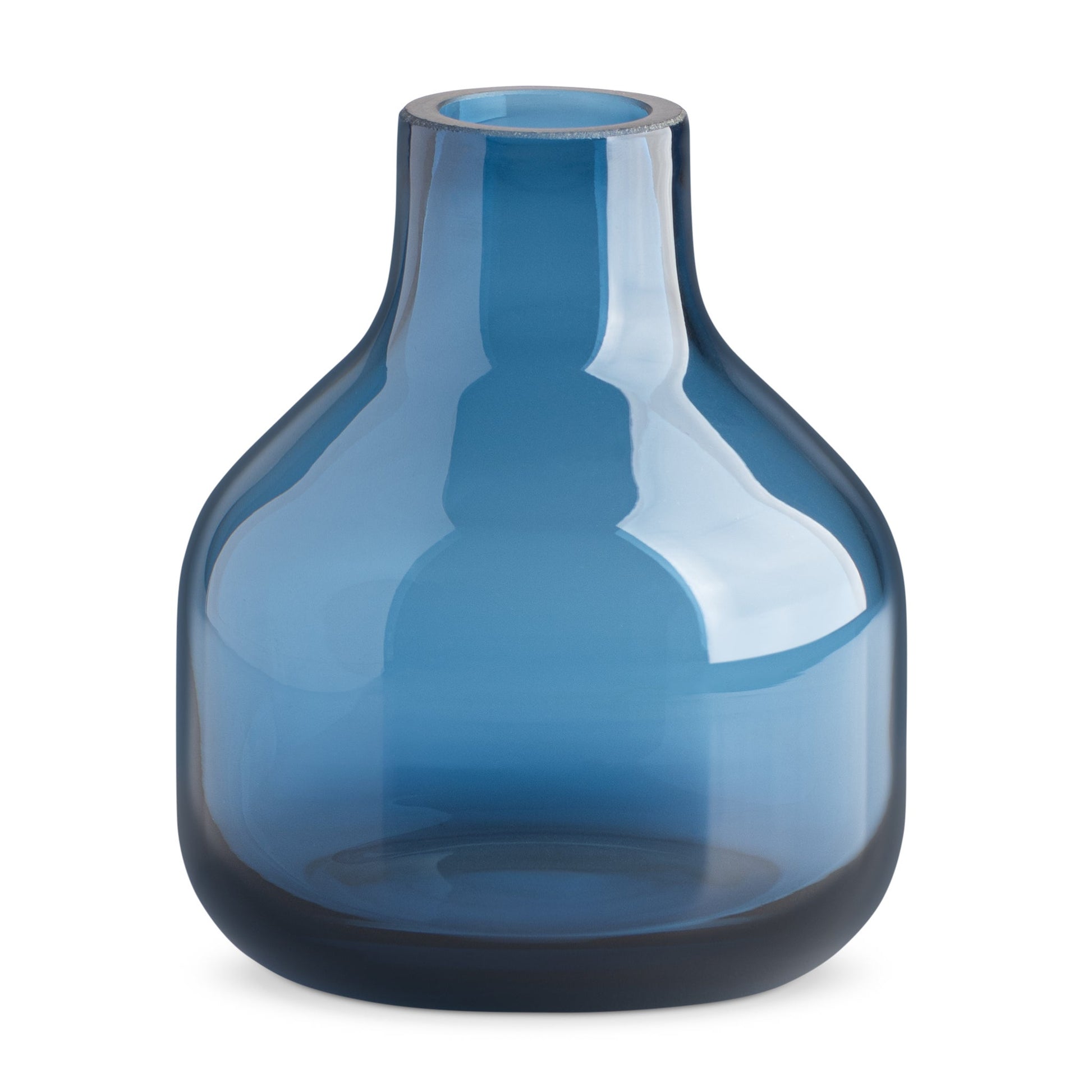 Beau Mini Bottle Glass Vase - 5 Inch Tall - Blue
