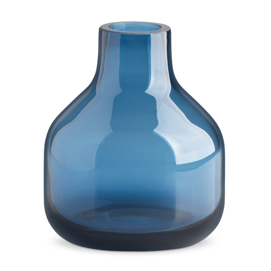 Beau Mini Bottle Glass Vase - 5 Inch Tall - Blue
