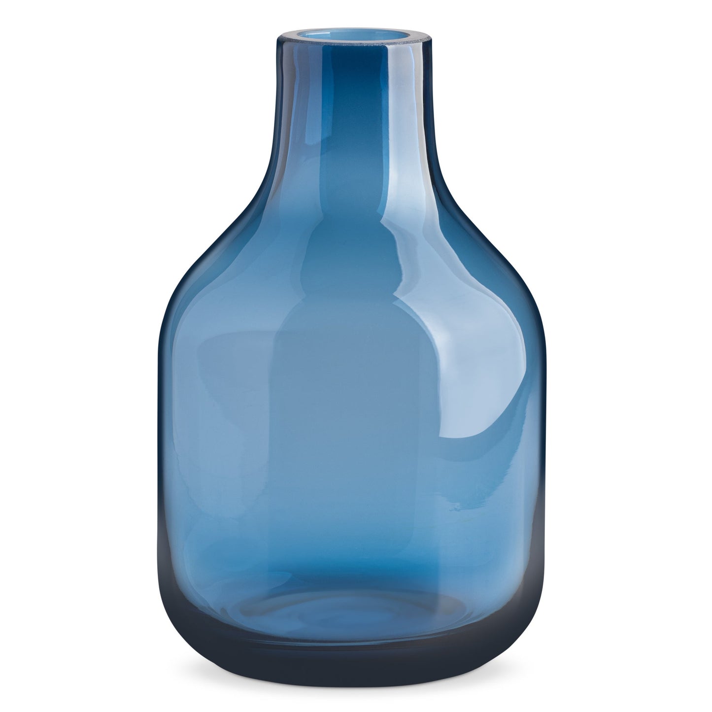 Beau Mini Bottle Glass Vase - 8 Inch Tall - Blue