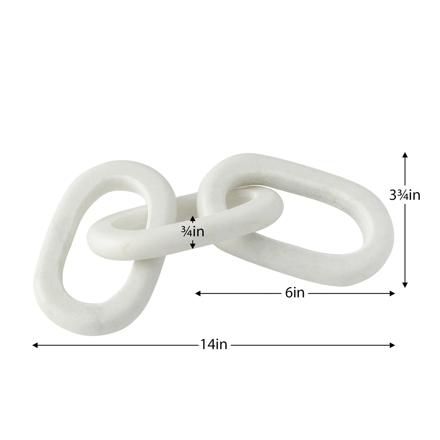 Marble Chain 6 Inch Oval Link 14 Inch Length Decor Sculpture