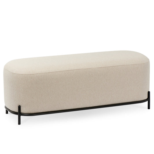 Pender Pin Leg Ashton Weave Upholstery Long Bench - Oatmeal Cream (48 x 18 Inches)