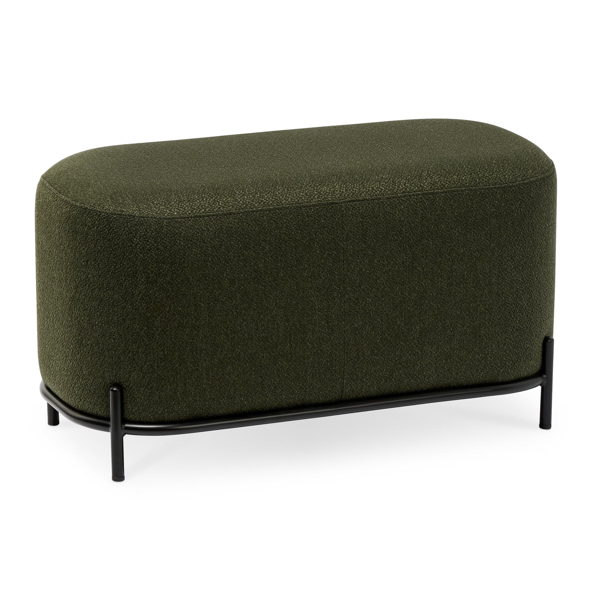 Pender Pin Leg Ashton Weave Upholstery Short Bench - Hunter Green (32 x 18 Inches)