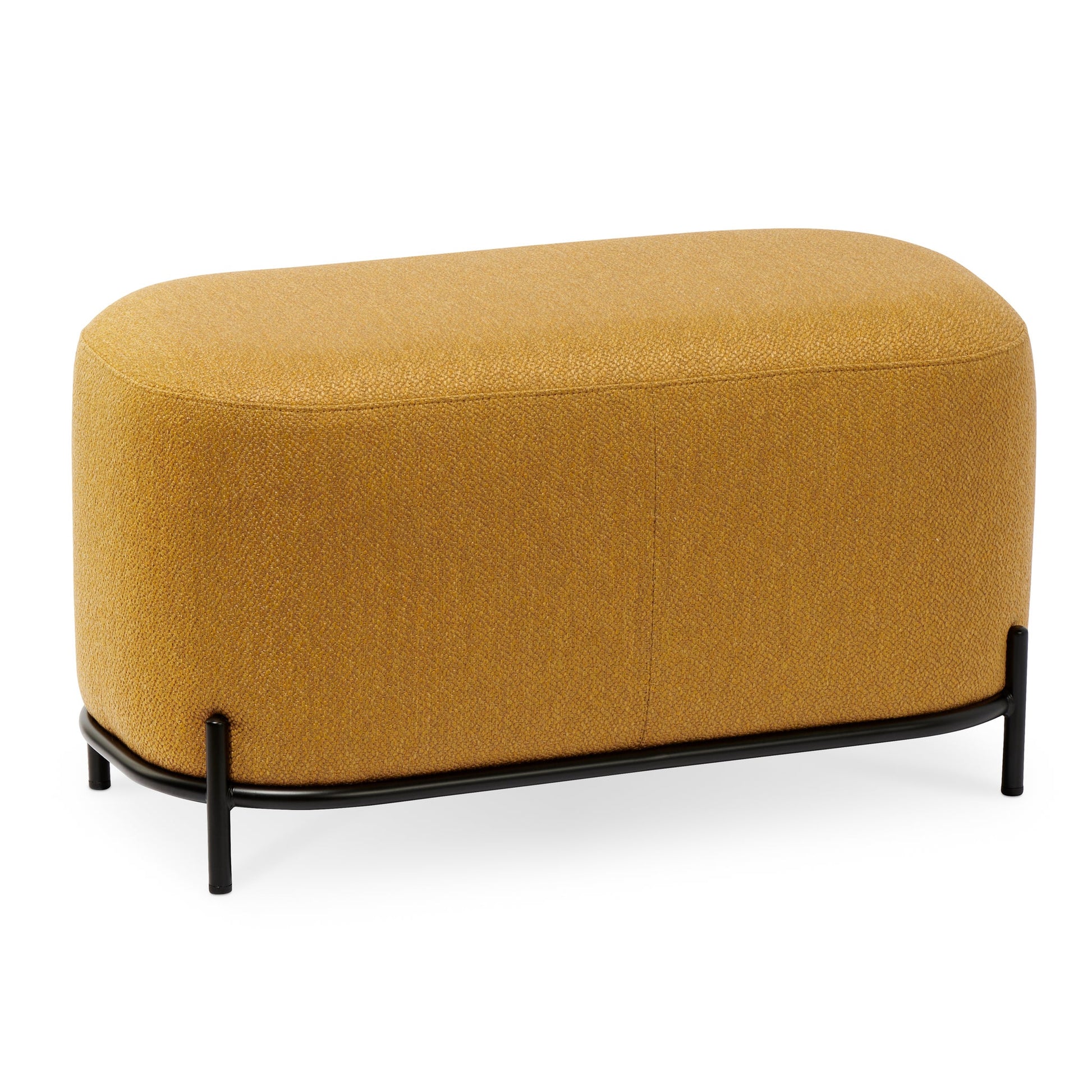 Pender Pin Leg Ashton Weave Upholstery Short Bench - Goldenrod (32 x 18 Inches)