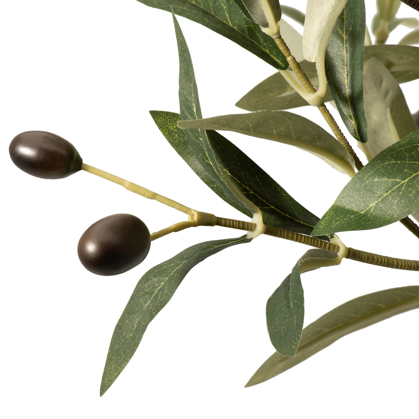 Olive Tree 28 Inch Tall Cement Potted Faux Plant