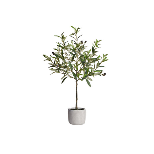 Olive Tree Cement Potted Faux Plant - 28 Inch Tall