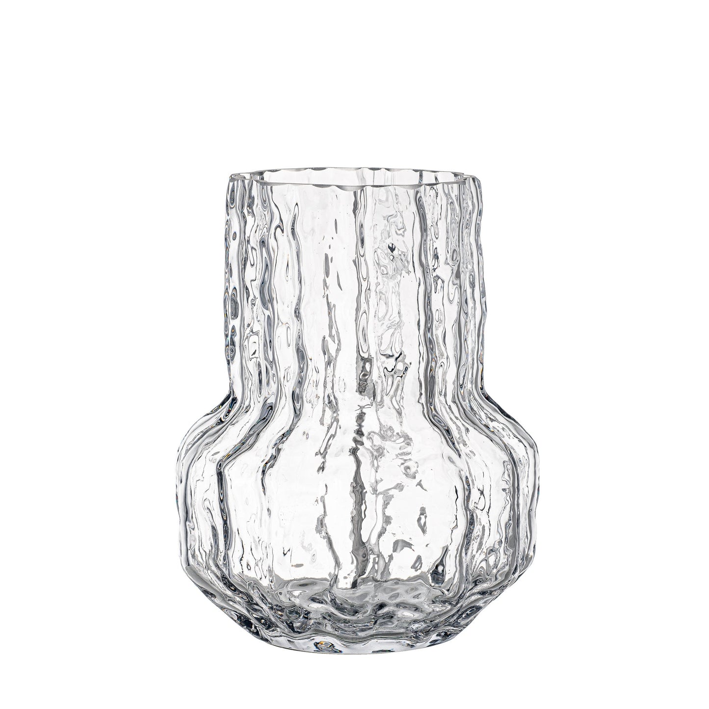 Canyon Glass Flask Vase - 7 Inch Tall - Clear