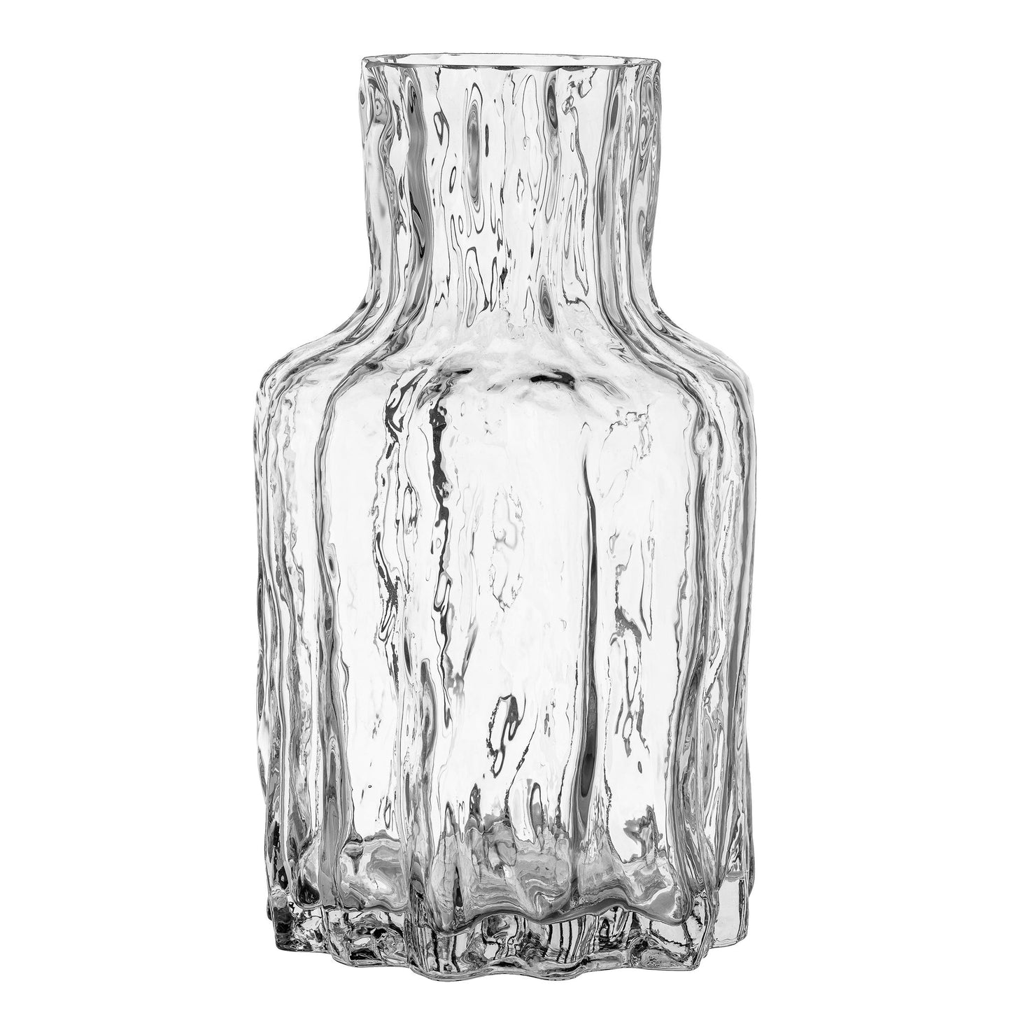 Canyon Glass Flask Vase - 9 Inch Tall - Clear