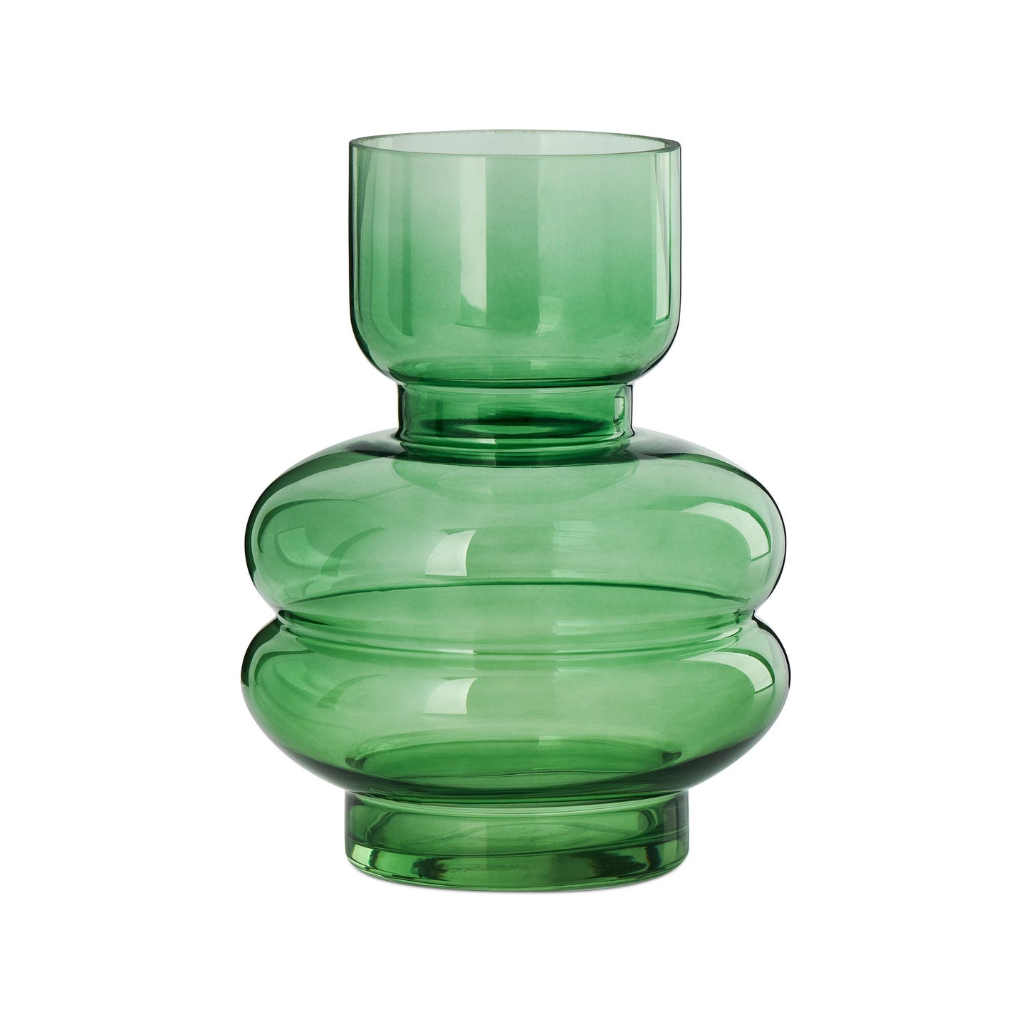 Riva Multi Bulb Glass Vase - 8 Inch Tall - Green